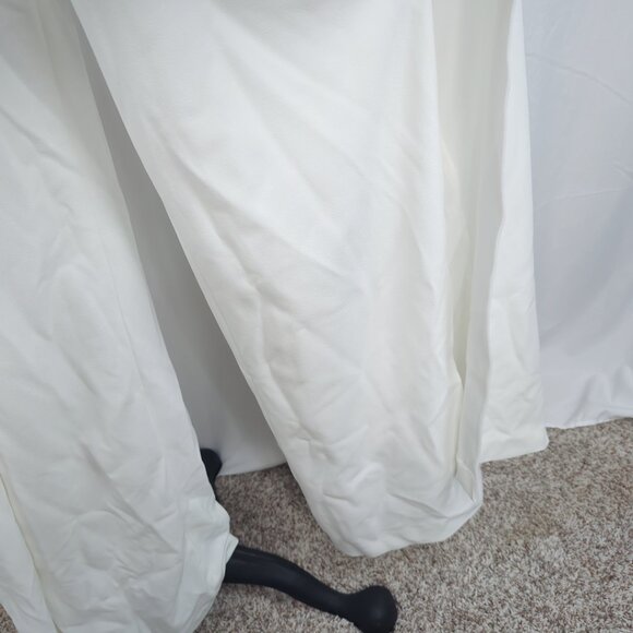 Adrianna Papell Jumpsuit White Asymmetrical One Shoulder NWT - Picture 7 of 16